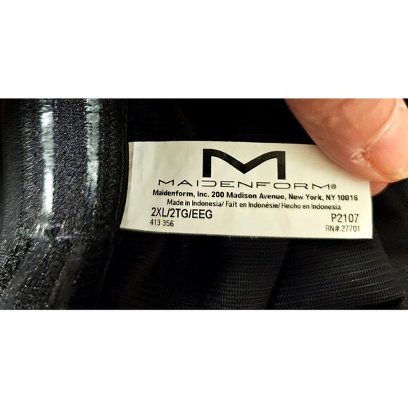 High-Waisted Black Shapewear Shorts By Maidenform 2XL Nylon & Elastane With Cott - Picture 3 of 8